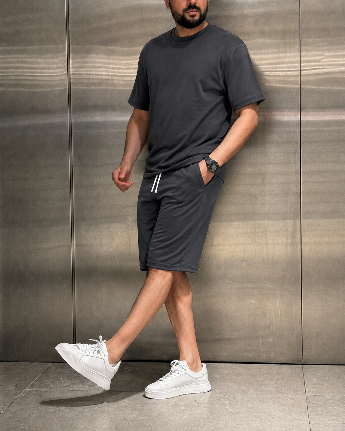 Yarı-Oversize Şort Takım