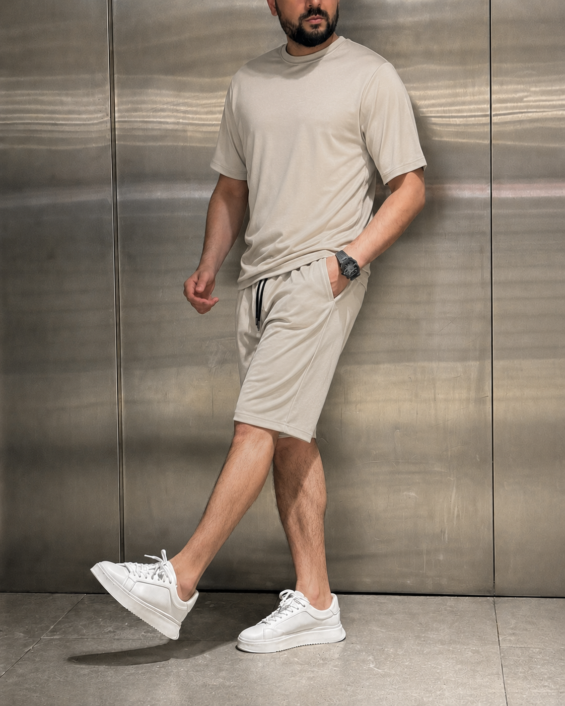 Yarı-Oversize Şort Takım